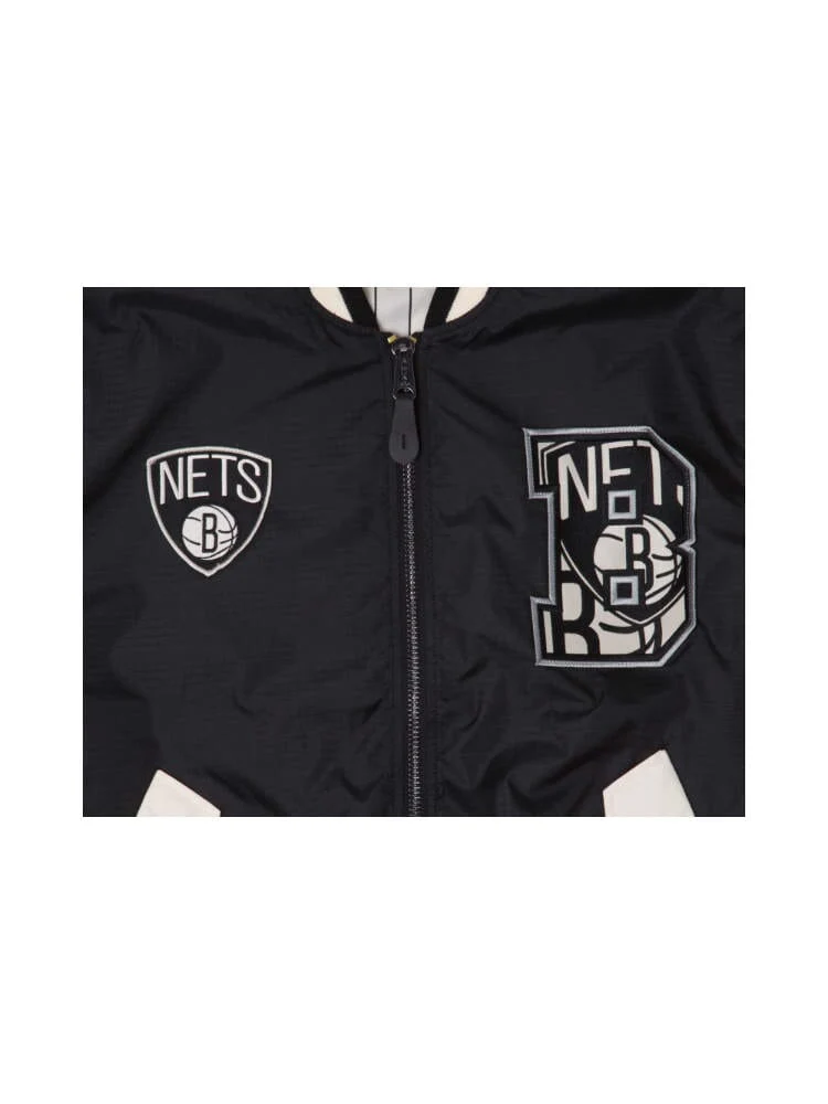 BROOKLYN NETS X ALPHA X NEW ERA L-2B BOMBER JACKET - Image 4