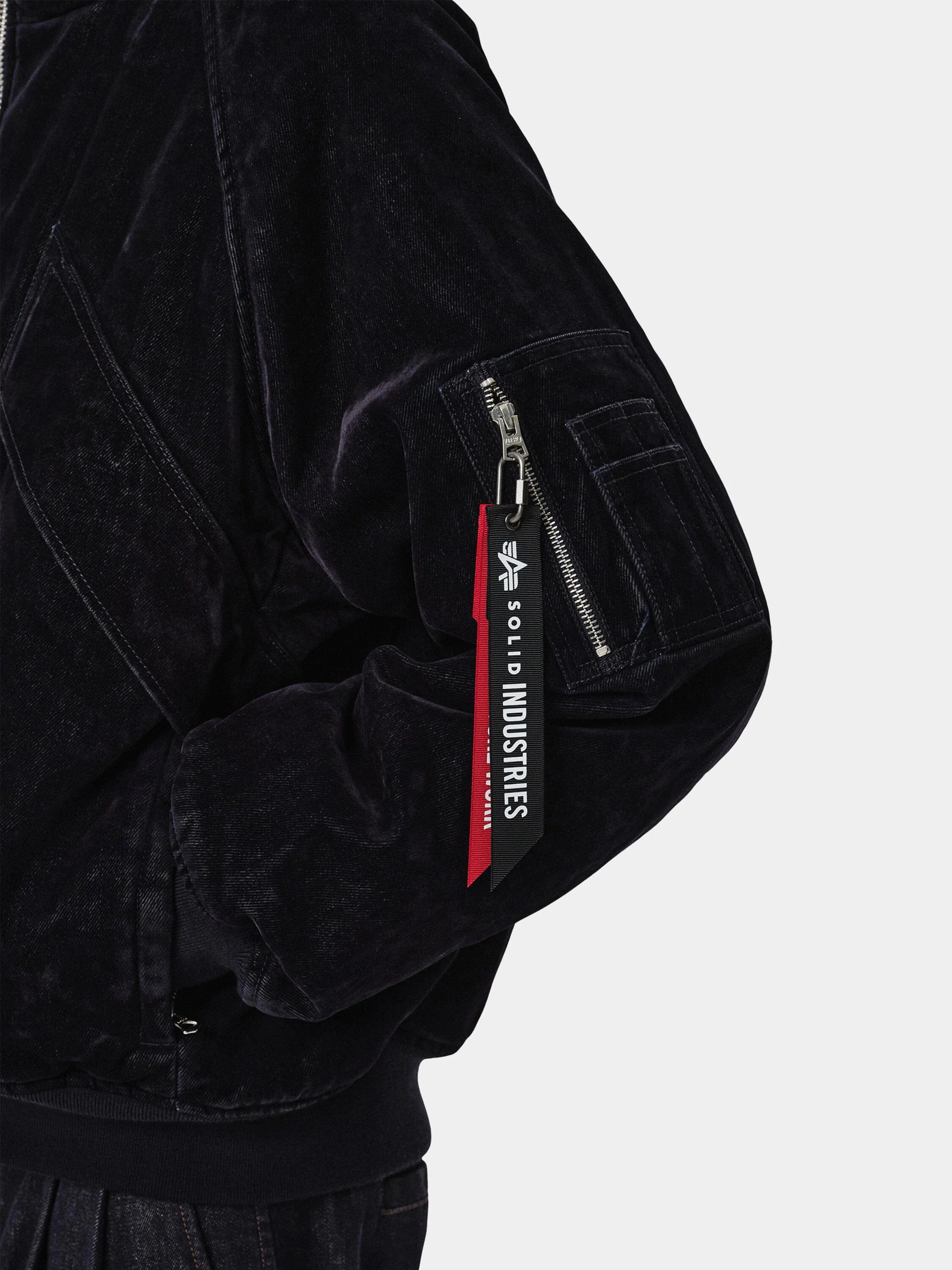 SOLID HOMME X ALPHA VELVET DENIM MA-1 JACKET - Image 10