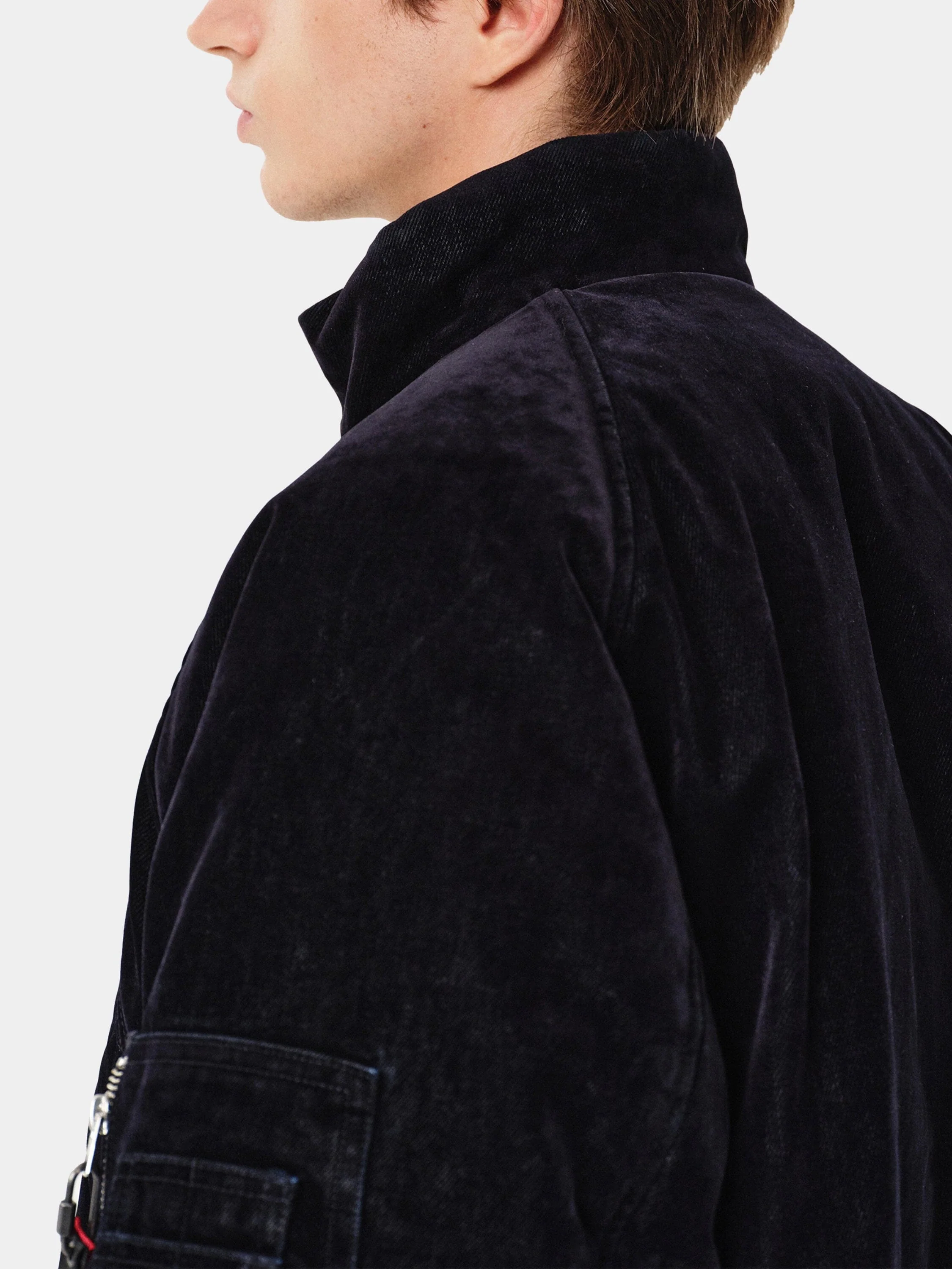SOLID HOMME X ALPHA VELVET DENIM MA-1 JACKET - Image 8