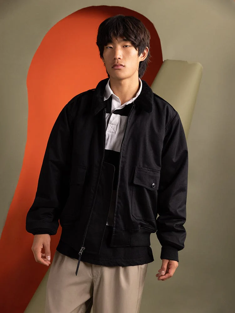 1940S B-10 BOMBER JACKET (BLACK) - Image 3
