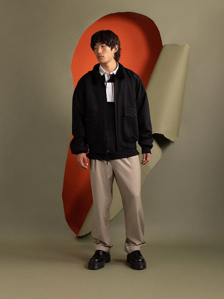 1940S B-10 BOMBER JACKET (BLACK) - Image 6