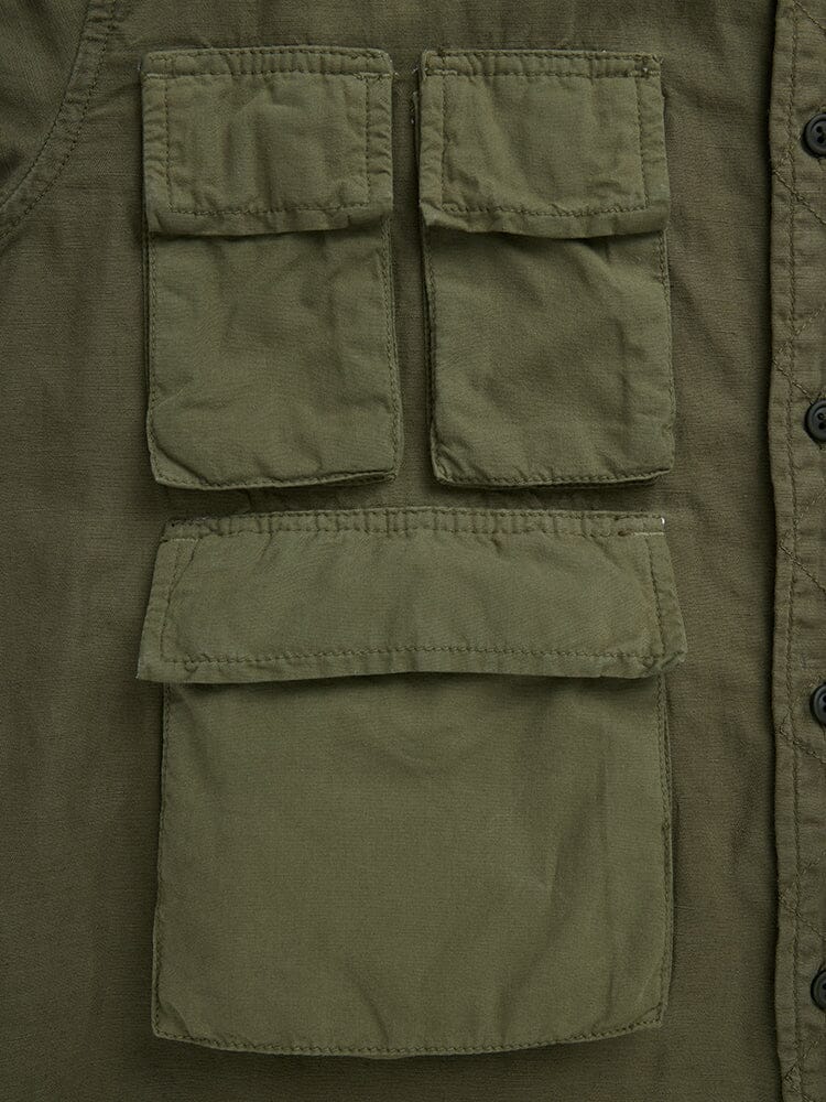 LONG SLEEVE MULTI POCKET SHIRT (OG-107 GREEN) - Image 7