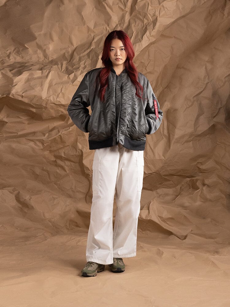 WOMEN'S MA-1 SHIRRING BOMBER JACKET - Image 4