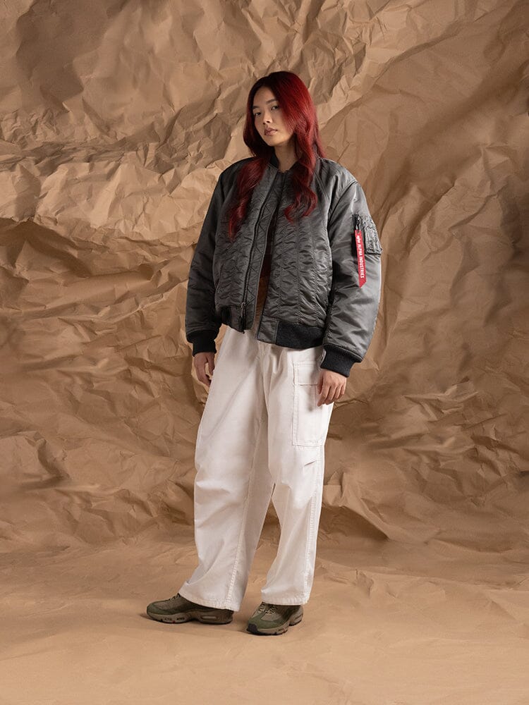 WOMEN'S MA-1 SHIRRING BOMBER JACKET - Image 6