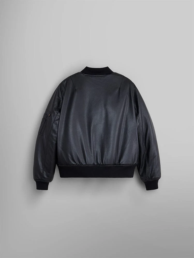 WOMEN'S REVERSIBLE FAUX LEATHER MA-1 BOMBER JACKET - Image 8